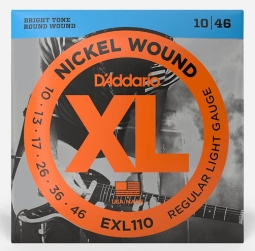Imagen 1 de 1 de Encordadura D´addario Exl110 Nickel 10/46 079767190002