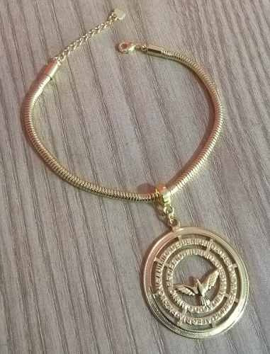 Pulseira Berloques 7 Dons Espirito Santo Folheada A Ouro 18k