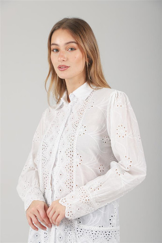 Camisa Premium Lupita Broderie Beige/whiteguk70040 Arizona