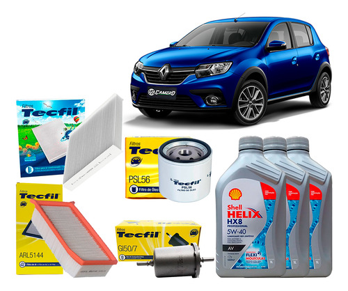 Kit Revisão Óleo 5w40 Renault Sandero 1.0 2021 2022 2023