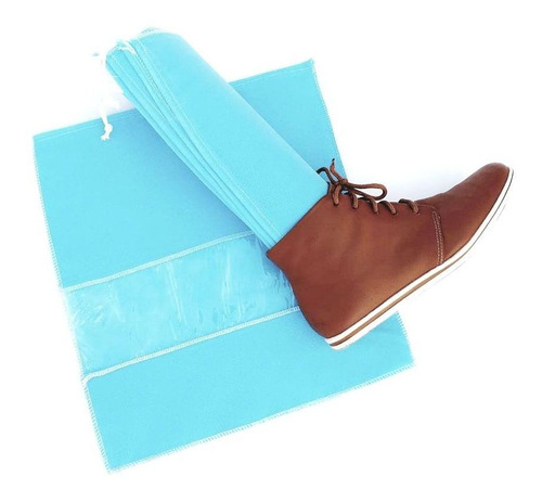 12 Saco Organizador Azul Para Guardar Sapato Tênis 30x30cm