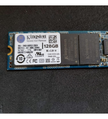 Disco Duro Ssd Estado Sólido 128 Gb, M.2 2280 Sata3 Kingston