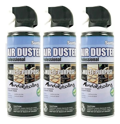 3x Limpieza Pc Notebook Aire Comprimido Air Duster Circuitos