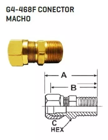 3/8" BSPT Rosca x5/16" 8 B2-00064 Ho se ID-Macho Conector de manguera