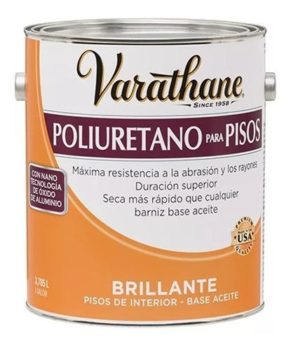 Poliuretano Para Pisos Base Acetica Varathane 3.785 Ml K37