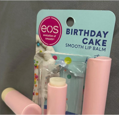 Eos Bálsamo Labial Torta De Cumpleaños Karité Natural X 2