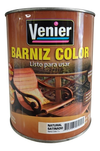 Barniz Color Listo Para Usar Satinado Venier 0,5 Litro