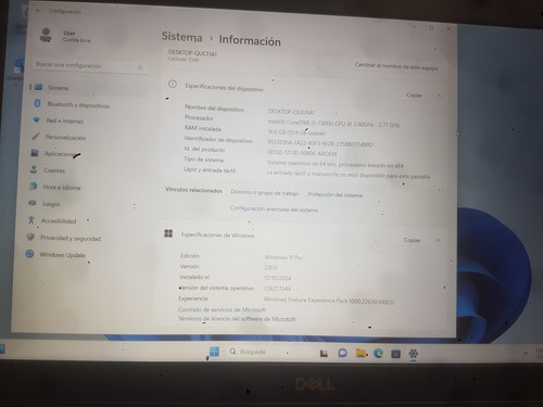 Laptop Dell Latitude 5590. Excelente Estado (Usado)