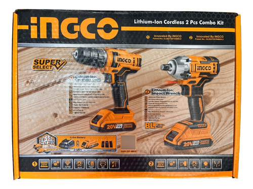 Imagen 3 de 5 de Kit Llave De Impacto + Taladro Inalámbrico 20v +2 Baterías