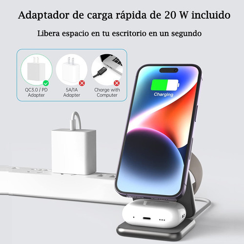 2025 Soporte De Cargador Inalámbrico Plegable For iPhone