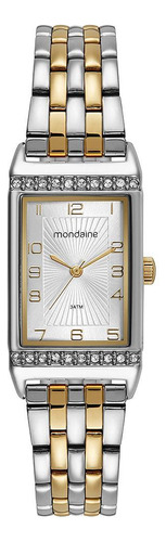 Relogio Mondaine Feminino Quadrado Bicolor 32495lpmvbe3