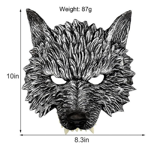 Navidad Máscara De Lobo De Halloween Media Cara Máscara
