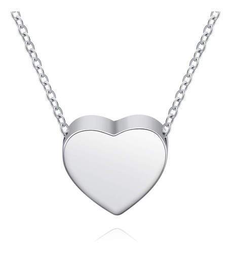 Jinlou Collar Con Urna De Corazón De Plata De Ley 925 Para.