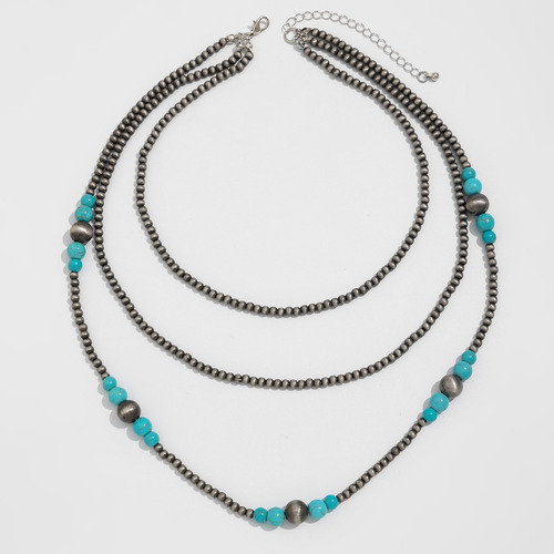 Collar Vintage De Perlas De Plástico Con Cadena De Clavícula