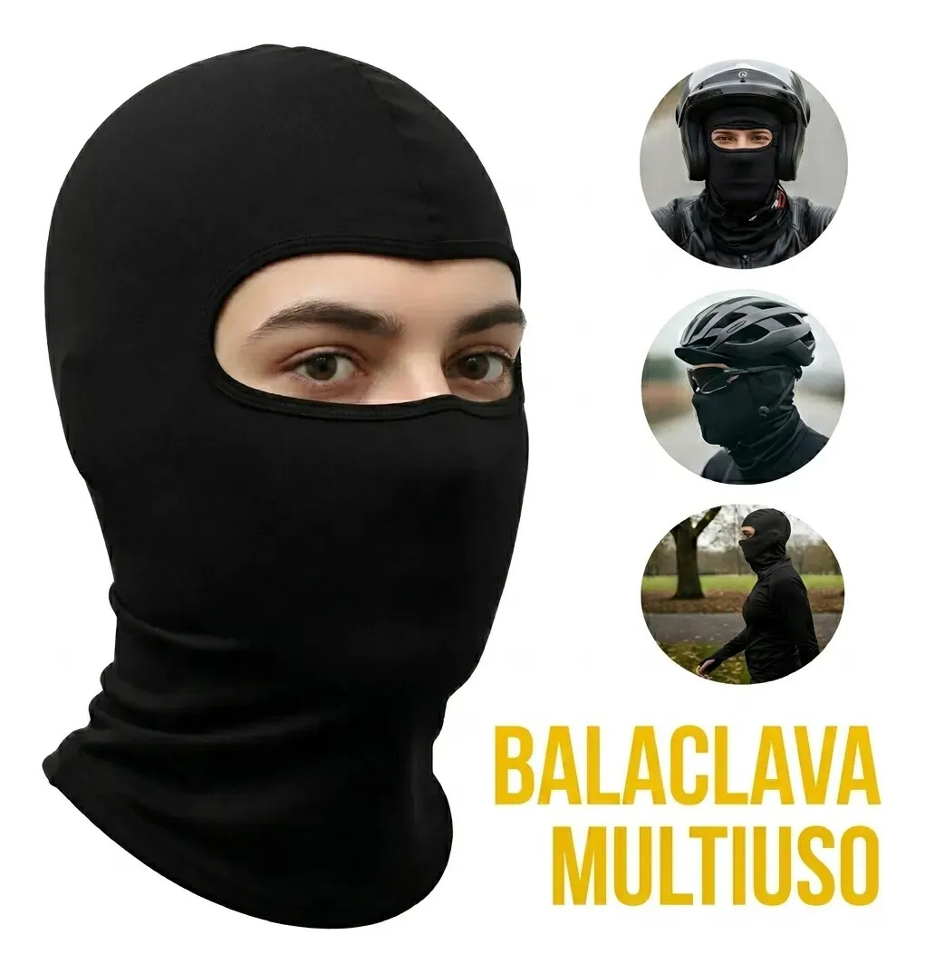 Touca Bandana Ninja Balaclava Proteção Uv50+ Térmica Cor Preto