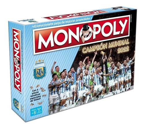 Juego De Mesa Monopoly Afa Argentina Campeón Mundial 2022