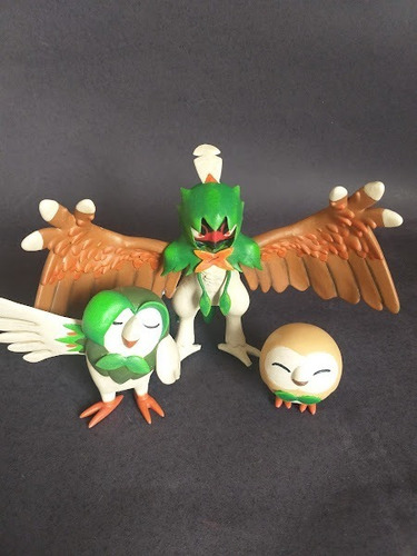 Figure Action Pokemon Trio Rowlet, Dartrix E Decidueye 12cm