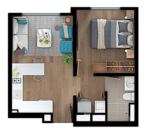 Arriendo Apartaestudio 30 M2. Park Living Mazuren Estrenar