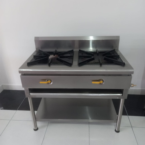 Imagen 2 de 2 de Cocina Industrial De 2 Quemadores Hierro Fundido En Acero