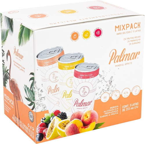 Palmar Spritz Hard Seltzer Sabores Mixtos 6 Pack 355ml