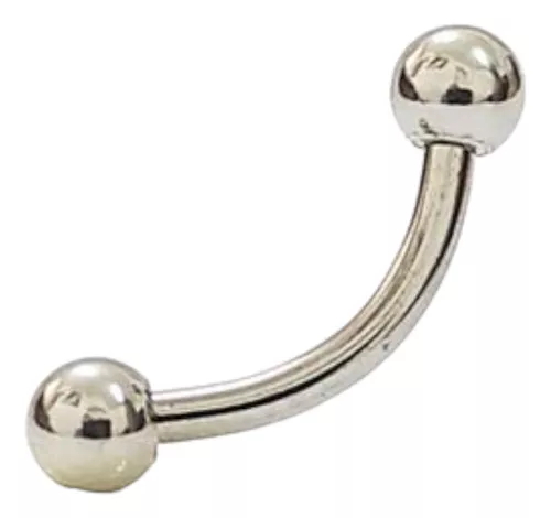 Piercing Sobrancelha Boca Curvo Bolinha Aço 6 8 10 12mm