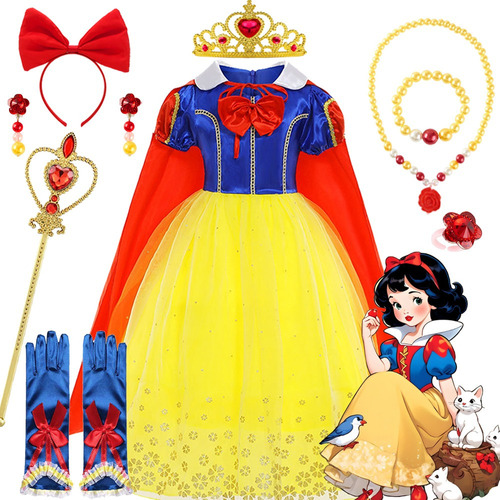 Vestido De Princesa Blancanieves,diseño Blancanieves Para
