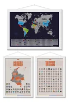 Comprar Mapamundi + Mapa Colombia + 100 Cosas Que Hacer En Colombia