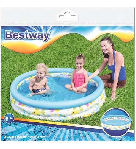 Imagen 4 de 6 de Pileta Inflable 122 X 25 Cm 3 Anillos Niños Bebe Balcon