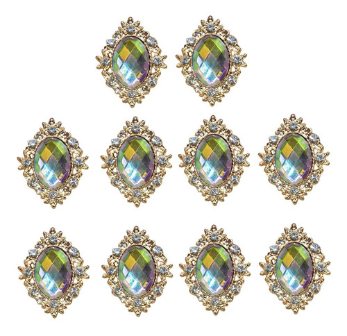 4 Adornos De Espalda Plana Color Ab 30x25mm Color Ab 30x25mm