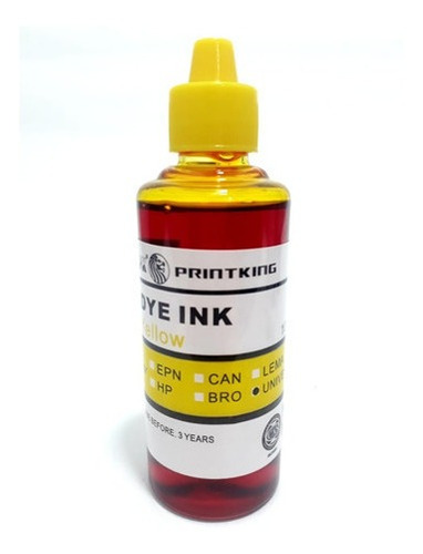 Tinta Universal Impresoras Inyección Colores Amarillo Yellow
