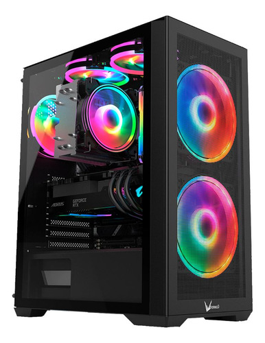 Gabinete Mid Tower Formula V Air Power G5 Duo Negro 3 Fan