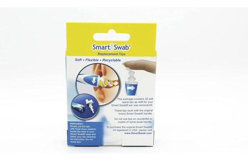 Smart Swab 32 Spiral Ear Wax Retiros De Reemplazo De Reempla