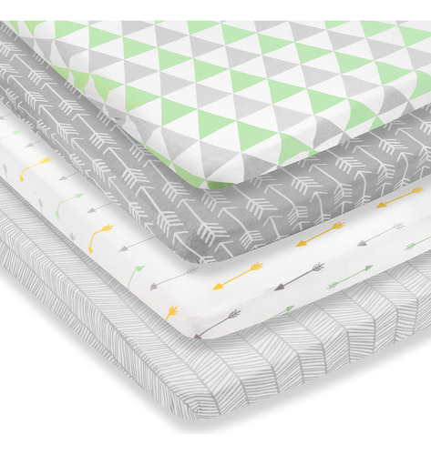 Pack N Play Sheets Paquete De 4 Sabanas De Primera Calidad