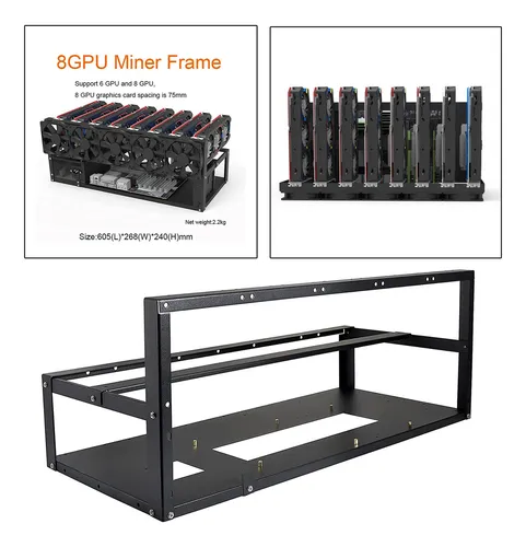 6/8 Gpu Minería Rig Marco Rack Gpu Tarjeta Caso Miner Bitcoi