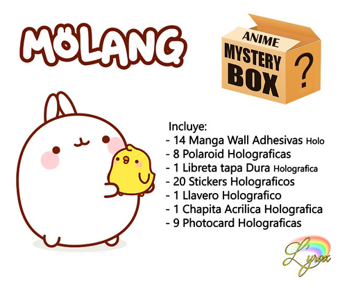 Caja Misteriosa Molang Mystery Box Pack Holografico