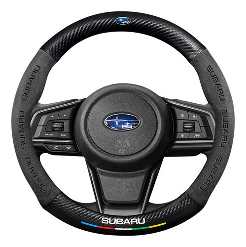 Cubre Volante Subaru Redondo Fibra Carbono Alcantara