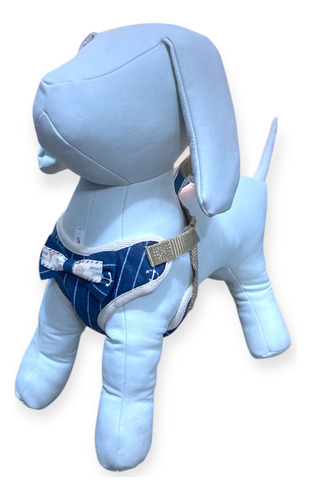 Pechera Con Correa Para Mascota Azul Acero S Anclas