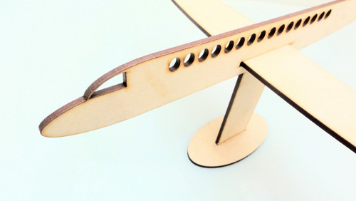 Imagen 6 de 7 de Avión Souvenir Con Base - Mdf / Fibrofacil
