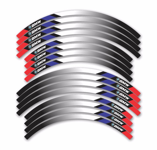 Adesivo Friso Refletivo Roda Trilha Compatível Bmw Mtfri04