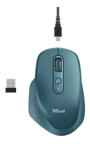 Mouse Trust Ozaa Wireless Recargable Pc Notebook Ergonómico Color Blue