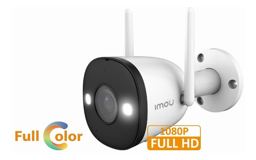 Cámara Seguridad Ip Wifi Imou Exterior Bullet 2e 2mp Full Hd Color Blanco