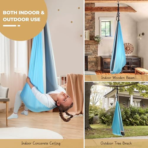Columpio Sensorial De Doble Capa Para Niños Con Kit De Suspe