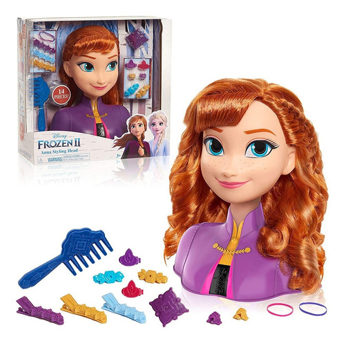Muñeca Disney Frozen Cabeza Para Peinados De Anna 3