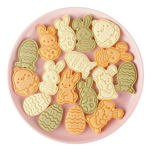 Moldes De Galletas De Pascua: Conejo, Huevo, Decoración.