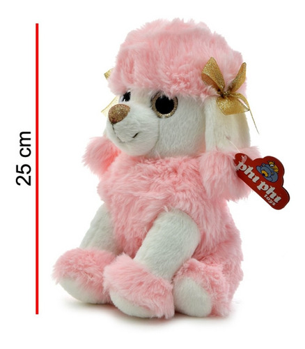 Peluche Caniche Perro 25 Cm Nariz Con Brillo Ar1 7995 Ellobo