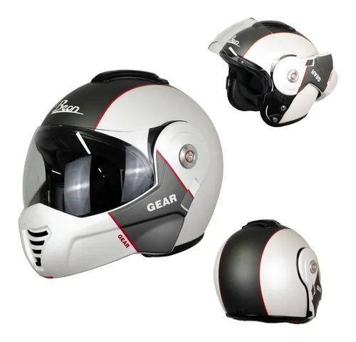 Casco Abatible Para Beon Skull Blanco