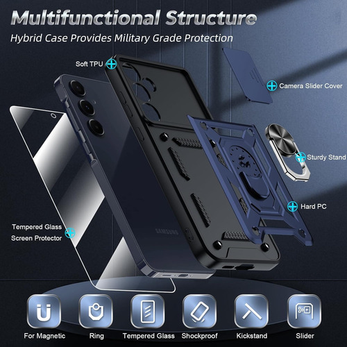 Funda Para Samsung Galaxy A56 5g Con Uso Rudo Carcasa Case + 2micas