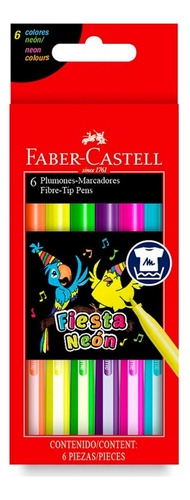 Marcador Faber Castell Fiesta X 6 Colores Neon