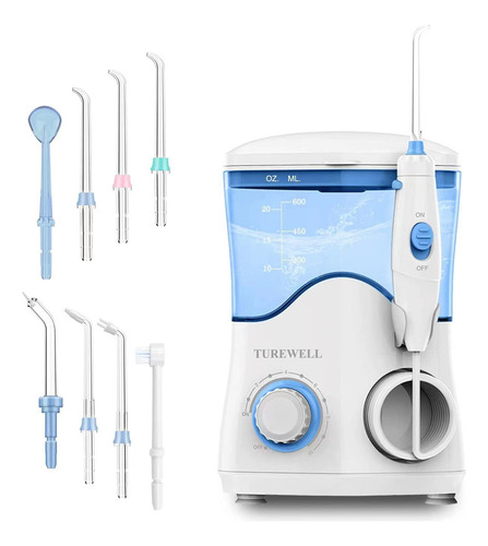 Hilo Dental Con Agua Turewell Fc162, 600 Ml, 10 Niveles De P