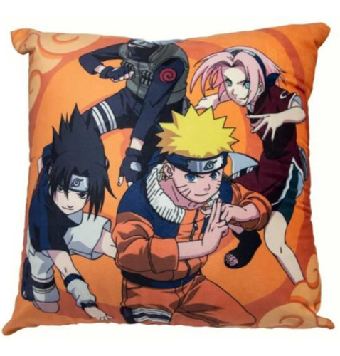 Almofada Fibra Veludo 40x40cm Equipe 7 Naruto Shippuden